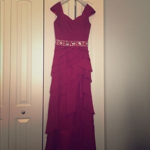 Red Ruffle Elegant Prom/Evening Gown